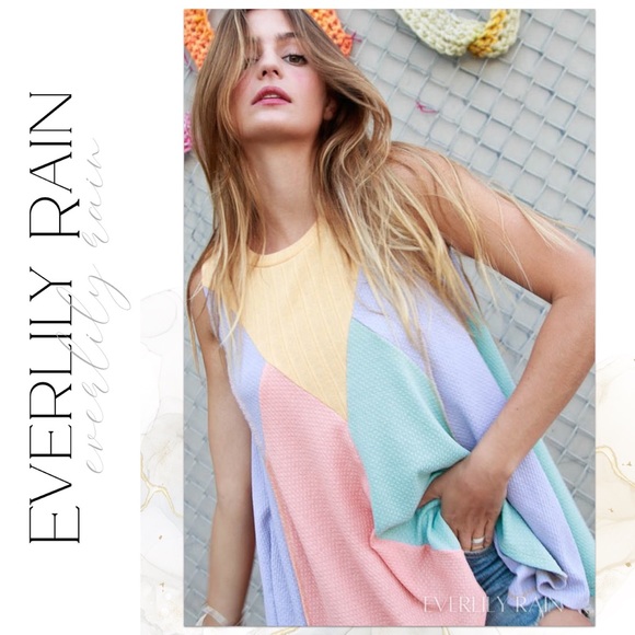 Waffle Knit Color Block Tank - Picture 2 of 14